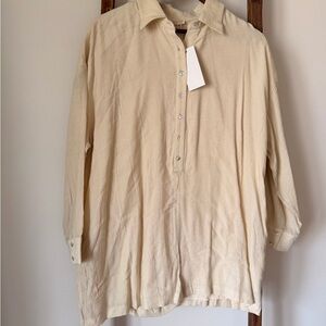 Beige Button-Up Romper